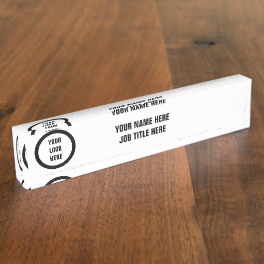 Aangepaste Aangepaste Logo edele bureaublad Naambordje (Zijkant)