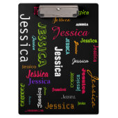 Aangepaste aangepaste naam Collage Bright Neon Klembord (Voorkant)