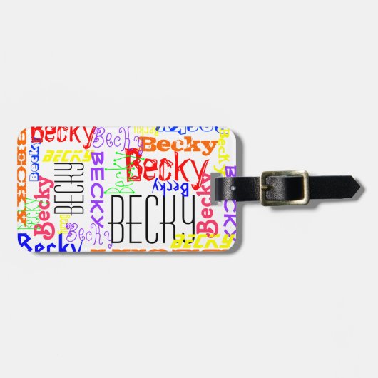 Aangepaste aangepaste naam Collage Colorful Bagagelabel (Voorkant horizontaal)