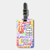 Aangepaste aangepaste naam Collage Colorful Bagagelabel (Voorkant verticaal)