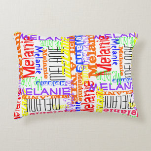 Aangepaste aangepaste naam Collage Colorful Decoratief Kussen