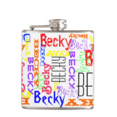 Aangepaste aangepaste naam Collage Colorful Heupfles (Voorkant)