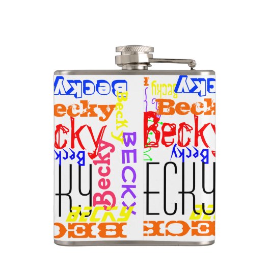 Aangepaste aangepaste naam Collage Colorful Heupfles (Achterkant)