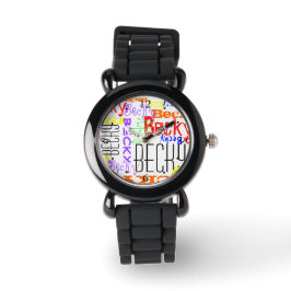 Aangepaste aangepaste naam Collage Colorful Horloge