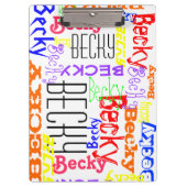 Aangepaste aangepaste naam Collage Colorful Klembord (Voorkant)