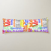 Aangepaste aangepaste naam Collage Colorful Lichaamskussen (Achterkant)