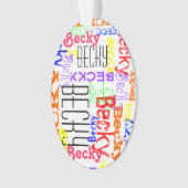 Aangepaste aangepaste naam Collage Colorful Ornament (voorkant)