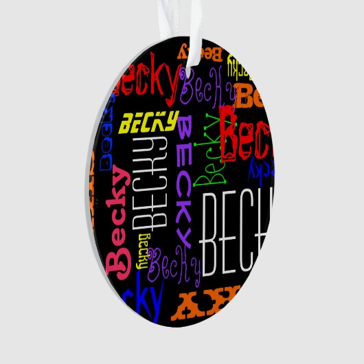 Aangepaste aangepaste naam Collage Colorful Ornament (voorkant)