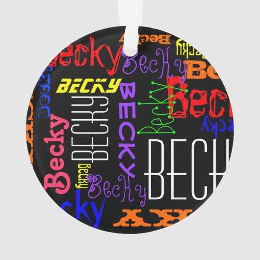 Aangepaste aangepaste naam Collage Colorful Ornament (achterkant)