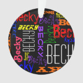 Aangepaste aangepaste naam Collage Colorful Ornament (voorkant)
