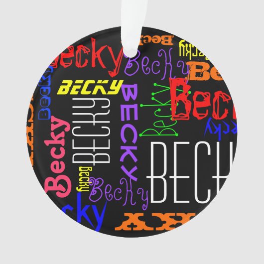 Aangepaste aangepaste naam Collage Colorful Ornament (voorkant)