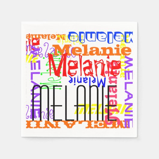 Aangepaste aangepaste naam Collage Colorful Servet (Voorkant)