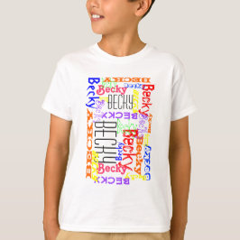 Aangepaste aangepaste naam Collage Colorful T-shirt