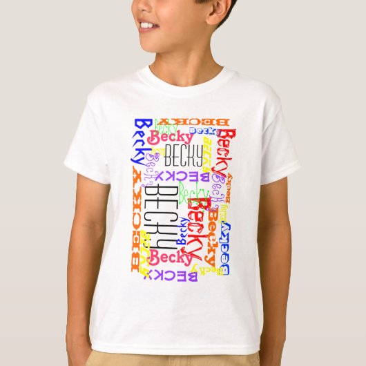 Aangepaste aangepaste naam Collage Colorful T-shirt (Voorkant)
