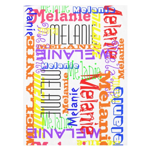 Aangepaste aangepaste naam Collage Colorful Tafelkleed (Voorkant)