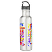 Aangepaste aangepaste naam Collage Colorful Waterfles (Achterkant)