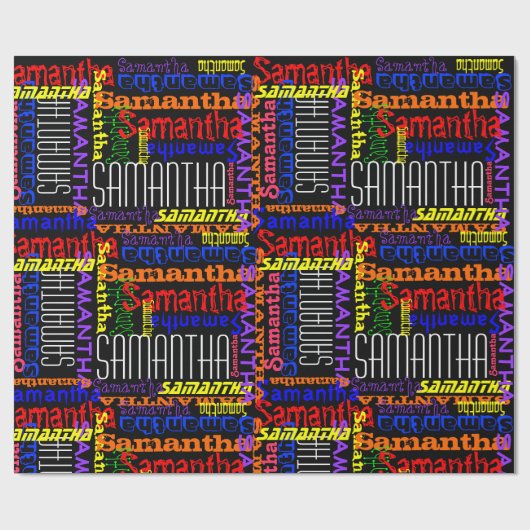 Aangepaste aangepaste naam collage kleurrijke verj cadeaupapier (Vlak)