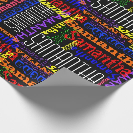 Aangepaste aangepaste naam collage kleurrijke verj cadeaupapier (Hoek)