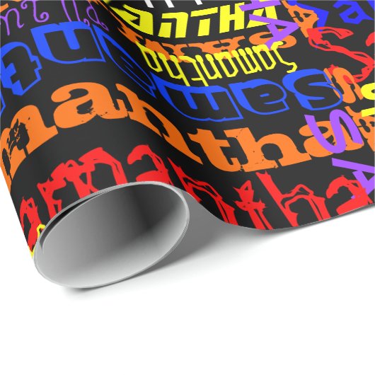 Aangepaste aangepaste naam collage kleurrijke verj cadeaupapier (Rol Hoek)