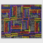 Aangepaste aangepaste naam collage kleurrijke verj cadeaupapier (Vlak)