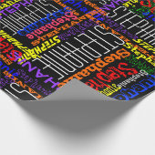 Aangepaste aangepaste naam collage kleurrijke verj cadeaupapier (Hoek)