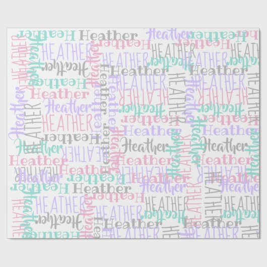 Aangepaste aangepaste naam Collage Pink Birthday Cadeaupapier (Vlak)