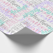 Aangepaste aangepaste naam Collage Pink Birthday Cadeaupapier (Hoek)