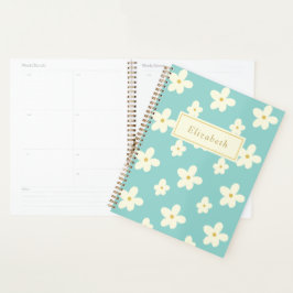 Aangepaste aangepaste naam Daisy Floral Cute Flowe Planner