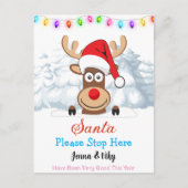 Aangepaste aangepaste naam - de Kerstman stopt hie Briefkaart (Voorkant)