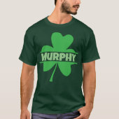 Aangepaste, aangepaste naam, groene Shamrock T-shirt (Voorkant)