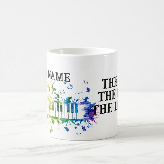 Aangepaste aangepaste naam klein voor pianist koffiemok (Center)