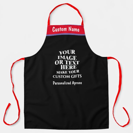 Aangepaste aangepaste naam, kleur Creëer uw eigen Schort (Voorkant)