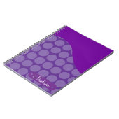 Aangepaste aangepaste naam Paarse poka Dots Wave Notitieboek (Linkerzijde)