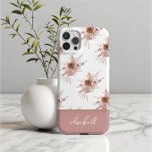 Aangepaste aangepaste naam Roze Floral Case-Mate iPhone Case