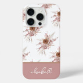 Aangepaste aangepaste naam Roze Floral Case-Mate iPhone Case (Achterkant)