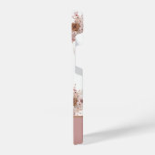 Aangepaste aangepaste naam Roze Floral iPhone Hoesje (Linkerkant)