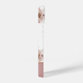 Aangepaste aangepaste naam Roze Floral iPhone Hoesje (Rechterkant)