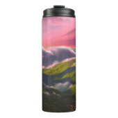 Aangepaste aangepaste naam Roze lichtgevende zonso Thermosbeker (Voorkant)