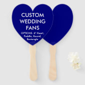 Aangepaste, aangepaste, NAVY HEART WEDDING FANS Handwaaier (Voorkant en achterkant)