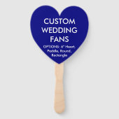 Aangepaste, aangepaste, NAVY HEART WEDDING FANS Handwaaier (Voorkant)