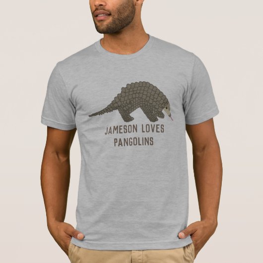Aangepaste aangepaste Pangolin aangepast bericht G T-shirt (Voorkant)