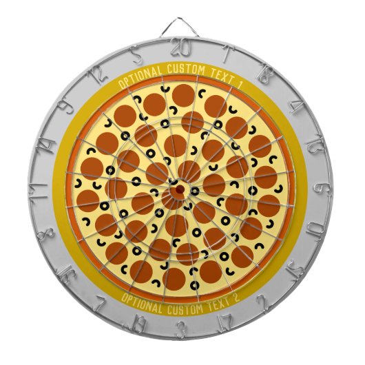 Aangepaste aangepaste Pizza | Pepperoni en olijven Dartbord (Voorkant)
