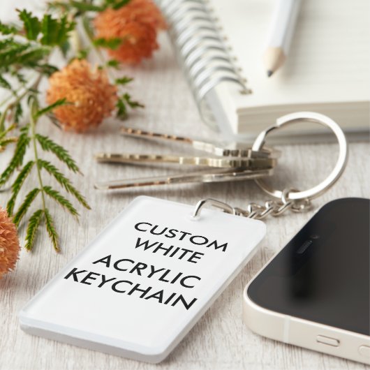 Aangepaste, aangepaste rechthoekige acrylische Sle Sleutelhanger (Voorkant Rechts)