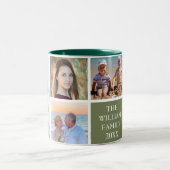 Aangepaste aangepaste reeks 6 Photo Collage Sage Tweekleurige Koffiemok (Center)
