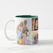 Aangepaste aangepaste reeks 6 Photo Collage Sage Tweekleurige Koffiemok (Links)
