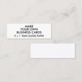 Aangepaste, aangepaste SEMI GLOSS Slim Visitekaart Mini Visitekaartje (Voorkant / Achterkant)