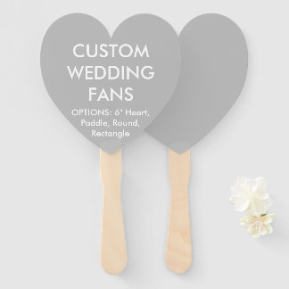 Aangepaste, aangepaste SILVER GRAY HEART WEDDING F Handwaaier