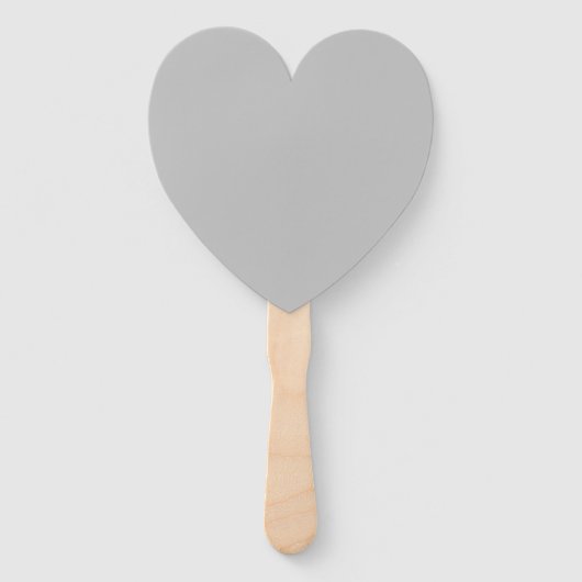 Aangepaste, aangepaste SILVER GRAY HEART WEDDING F Handwaaier (Achterkant)