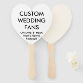 Aangepaste, aangepaste Sjabloon voor HEART WEDDING Handwaaier (Voorkant en achterkant)
