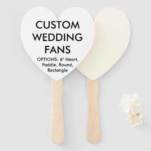 Aangepaste, aangepaste Sjabloon voor HEART WEDDING Handwaaier (Voorkant en achterkant)